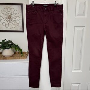 {Ann Taylor} "The Skinny Modern Fit" Burgundy Wine Purple Mid Rise Denim Jeans